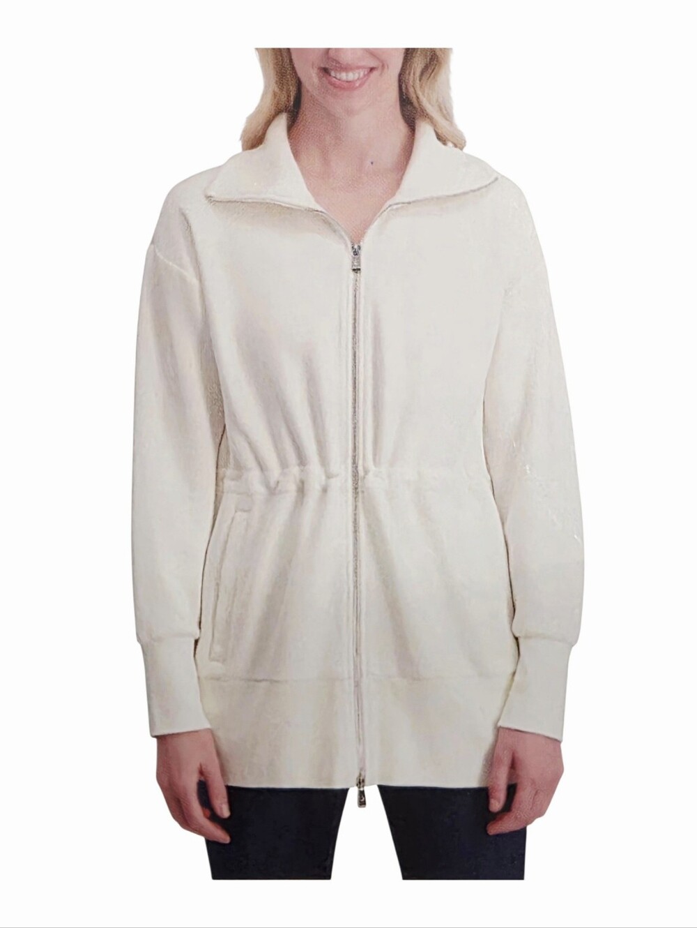 Women's Converse Full Zip Lounge Jacket White Size L NWT